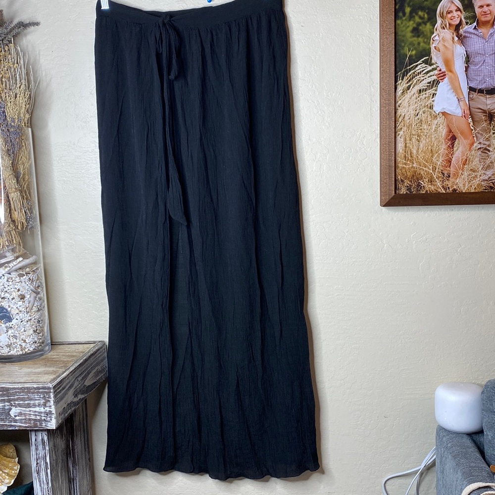 Sexy tie high slit skirt